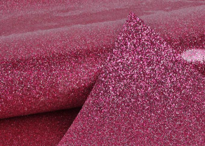 PVC de 1.38m que Shinning o couro cor-de-rosa da tela do Pvc do brilho com parte inferior de pano